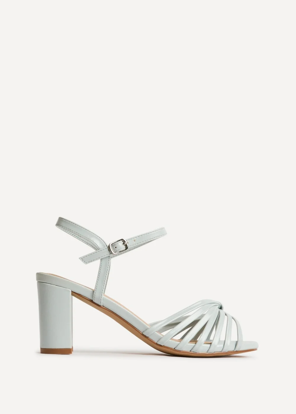Linzi Arabel Pale Blue Faux Leather Block Heeled Sandals - 8 Image 2