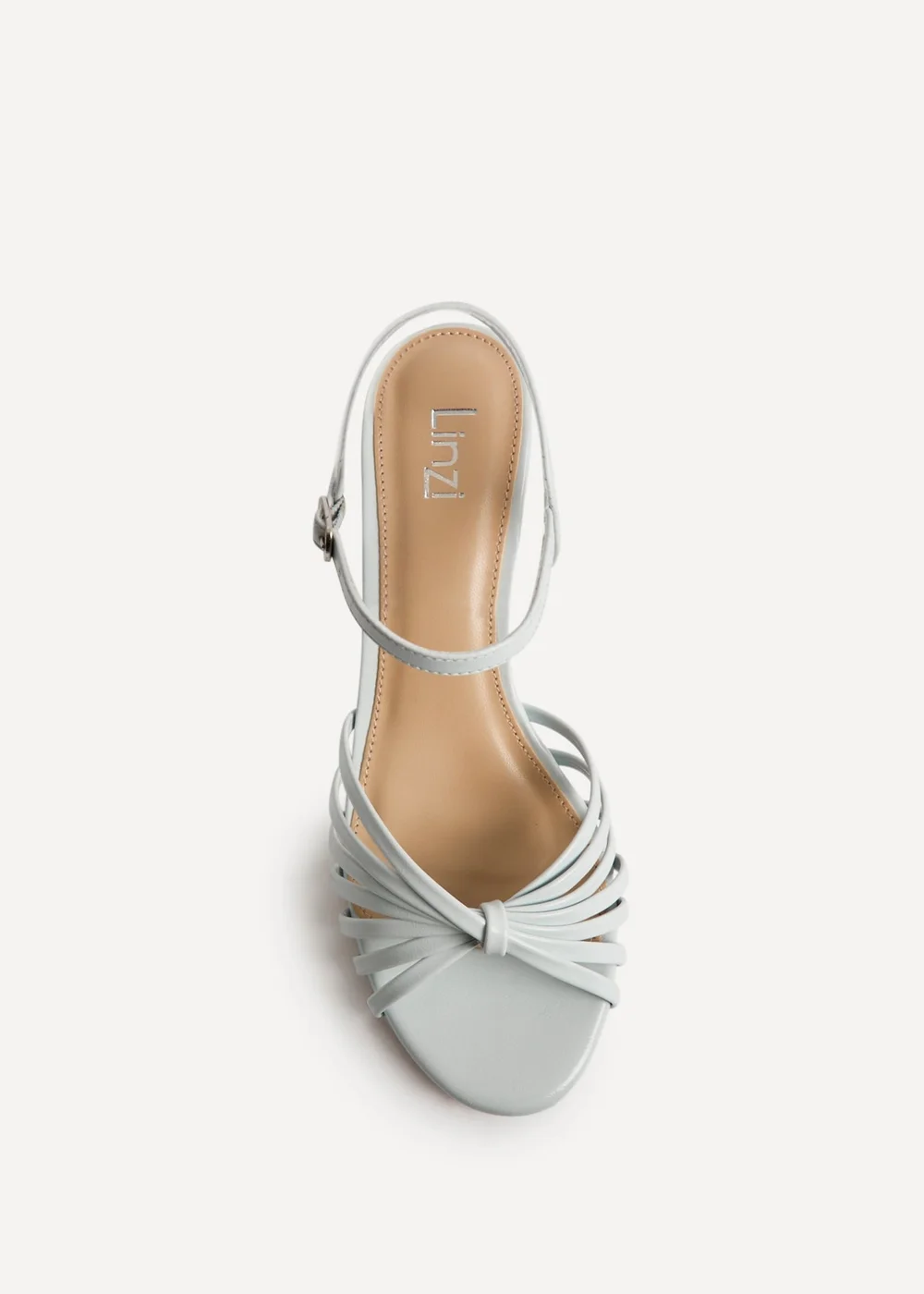 Linzi Arabel Pale Blue Faux Leather Block Heeled Sandals - 8 Image 4