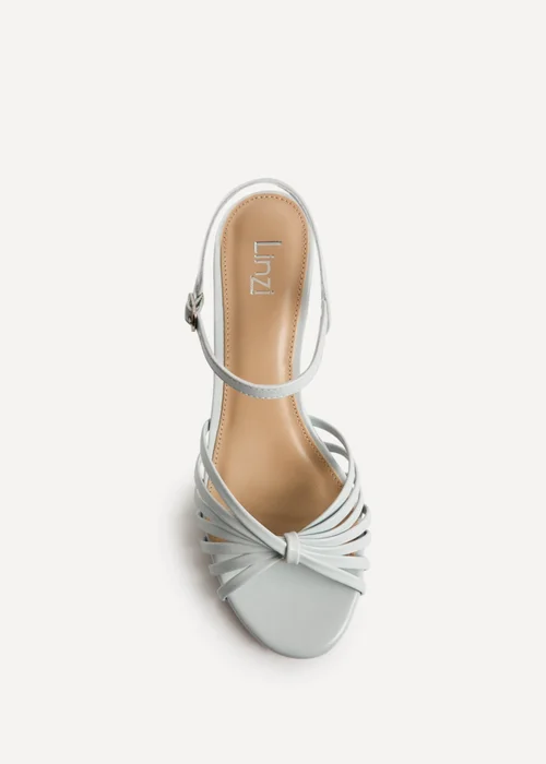 Linzi Arabel Pale Blue Faux Leather Block Heeled Sandals - 8 Image 4