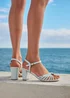 Linzi Arabel Pale Blue Faux Leather Block Heeled Sandals - 8 Image 1