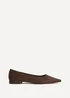 Linzi Focus Brown Faux Suede Pointed Toe Ballet Flats - 7 Image 2