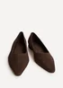 Linzi Focus Brown Faux Suede Pointed Toe Ballet Flats - 7 Image 3