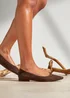 Linzi Focus Brown Faux Suede Pointed Toe Ballet Flats - 7 Image 1