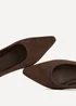 Linzi Focus Brown Faux Suede Pointed Toe Ballet Flats - 7 Image 5