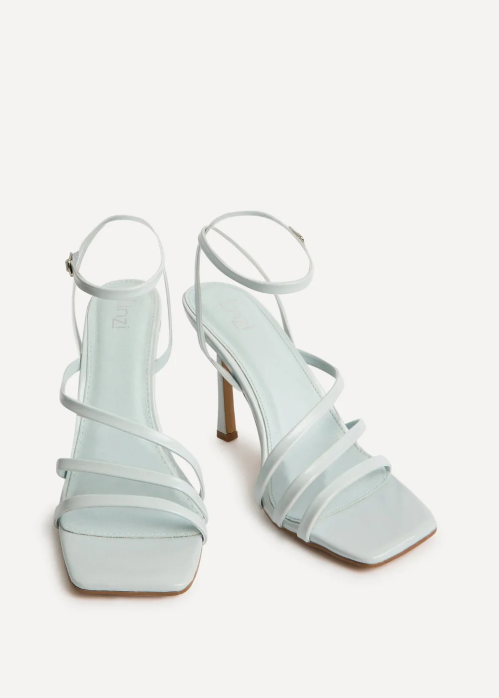 Linzi Scarlett Pale Blue Faux Leather Strappy Heels - 4 Image 3