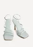 Linzi Scarlett Pale Blue Faux Leather Strappy Heels - 4 Image 3