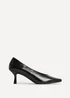 Linzi Delaney Black Faux Leather Square Toe Court Heels - 3 Image 2