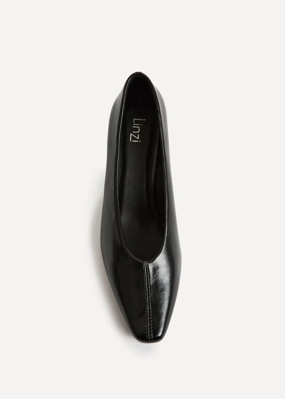 Linzi Delaney Black Faux Leather Square Toe Court Heels - 3 Image 4