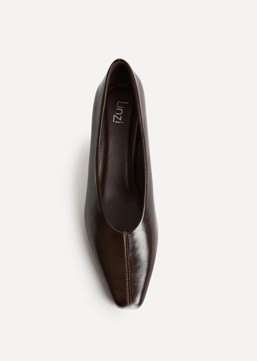 Linzi Delaney Brown Faux Leather Square Toe Court Heels - 7 Image 5