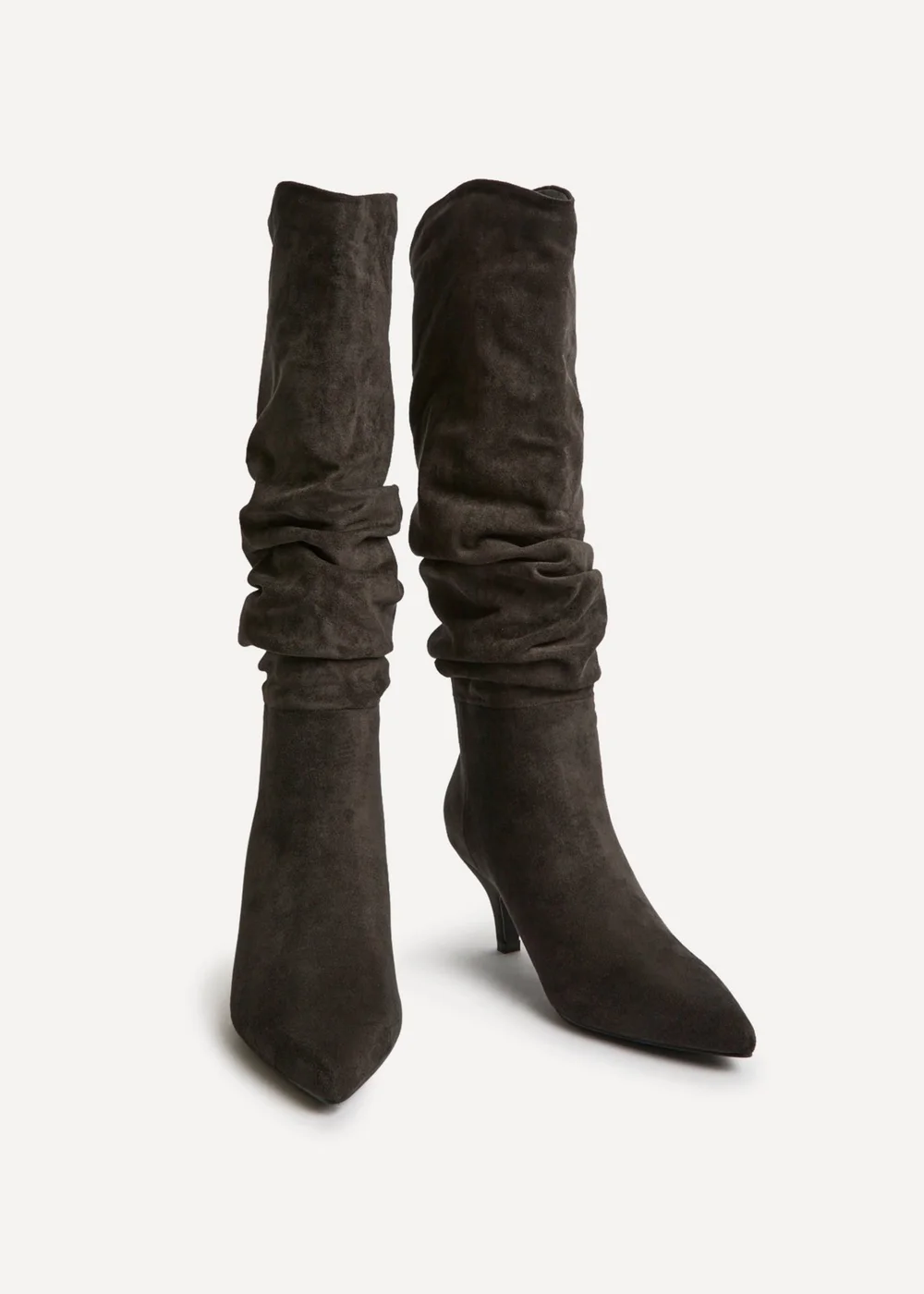 Linzi Esteem Grey Kitten Heel Long Boots - 3 Image 3