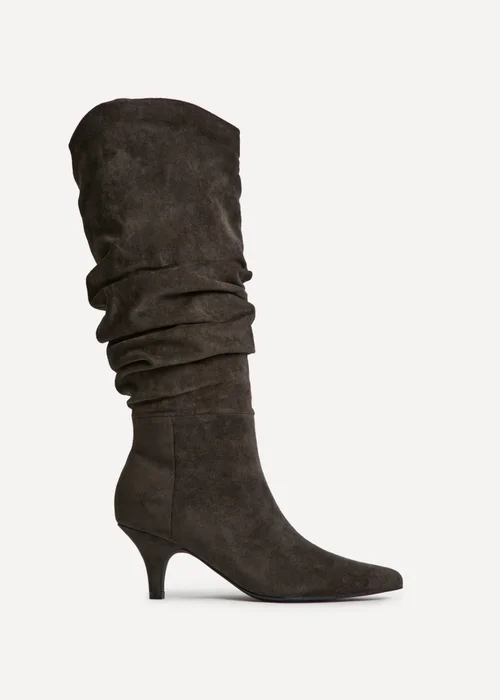 Linzi Esteem Grey Kitten Heel Long Boots - 3 Image 2