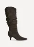 Linzi Esteem Grey Kitten Heel Long Boots - 3 Image 2