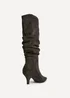 Linzi Esteem Grey Kitten Heel Long Boots - 3 Image 4