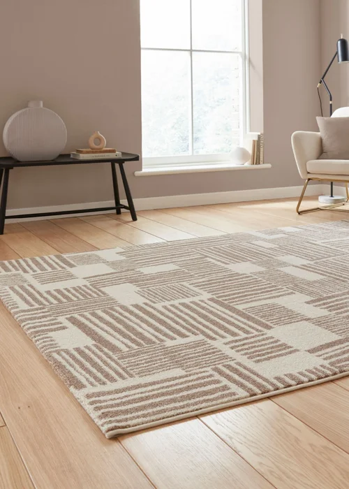 Catherine Lansfield Blocks Natural Rug 80 x 150cm - 80 x 150 Image 2