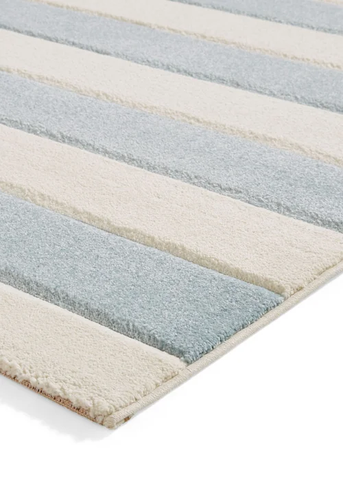 Catherine Lansfield Cove Stripe Blue Rug 120 x 170cm - 80 x 150 Image 4
