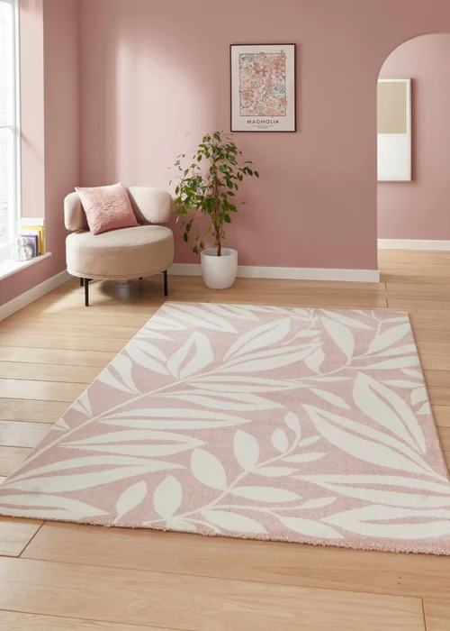 Catherine Lansfield Sorrel Leaves Rose Rug 120 x 170cm - 80 x 150 Image 1