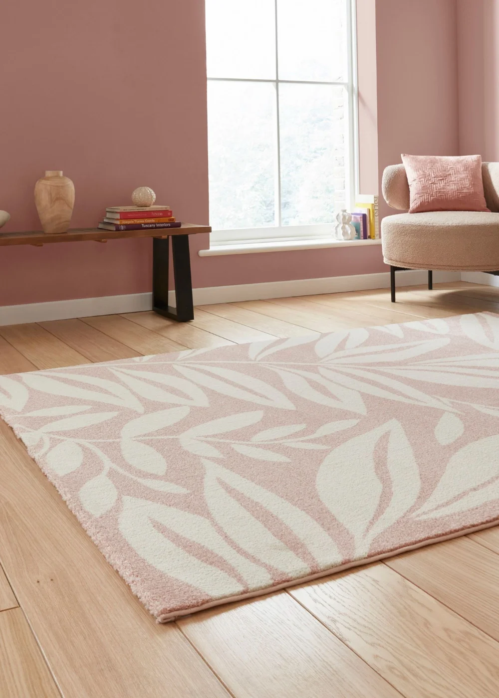 Catherine Lansfield Sorrel Leaves Rose Rug 120 x 170cm - 80 x 150 Image 2