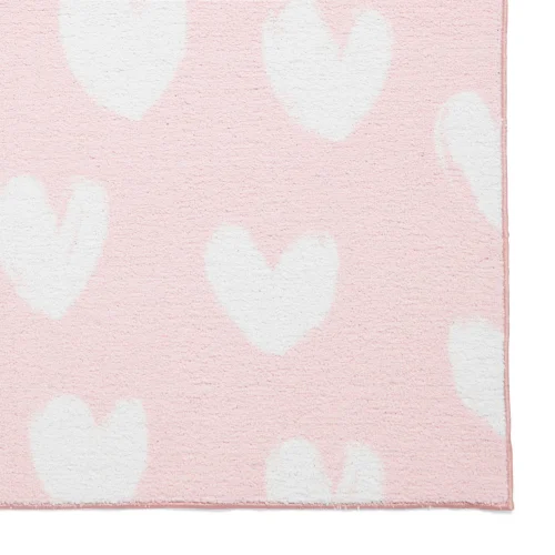 Catherine Lansfield Hearts Pink Washable Rug 80 x 150cm - 80 x 150 Image 3