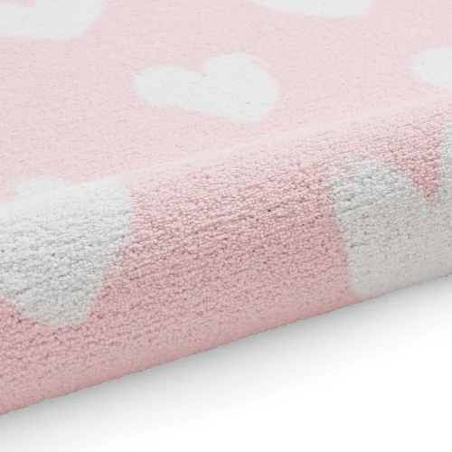 Catherine Lansfield Hearts Pink Washable Rug 80 x 150cm - 80 x 150 Image 5