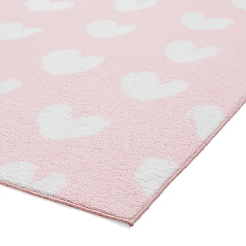 Catherine Lansfield Hearts Pink Washable Rug 80 x 150cm - 80 x 150 Image 4