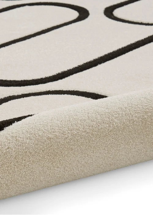 Catherine Lansfield Linear Curve White/Black Rug 80 x 150cm - 80 x 150 Image 5