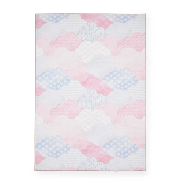 Catherine Lansfield Soft As A Cloud Pink Washable Rug 120 x 170cm
