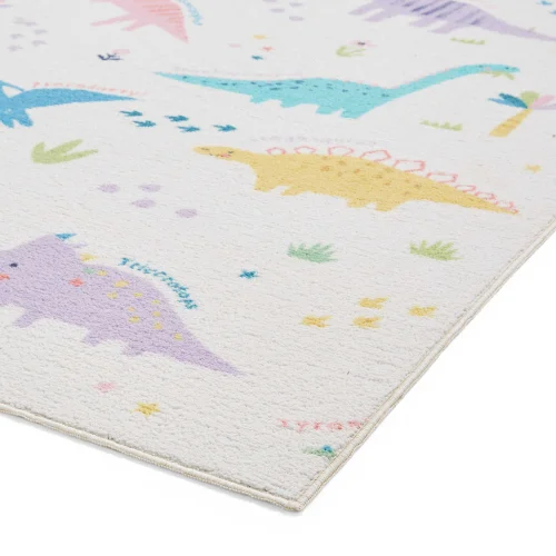 Catherine Lansfield Dinosaur Friends Pink / Blue Washable Rug 80 x 150cm - 80 x 150 Image 4