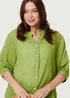 Izabel London Green Collarless Button Back 3/4 Sleeve Blouse - 16 Image 3