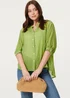 Izabel London Green Collarless Button Back 3/4 Sleeve Blouse - 16 Image 1