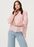 Izabel London Pink Collarless Button Back 3/4 Sleeve Blouse - 16 Image 1