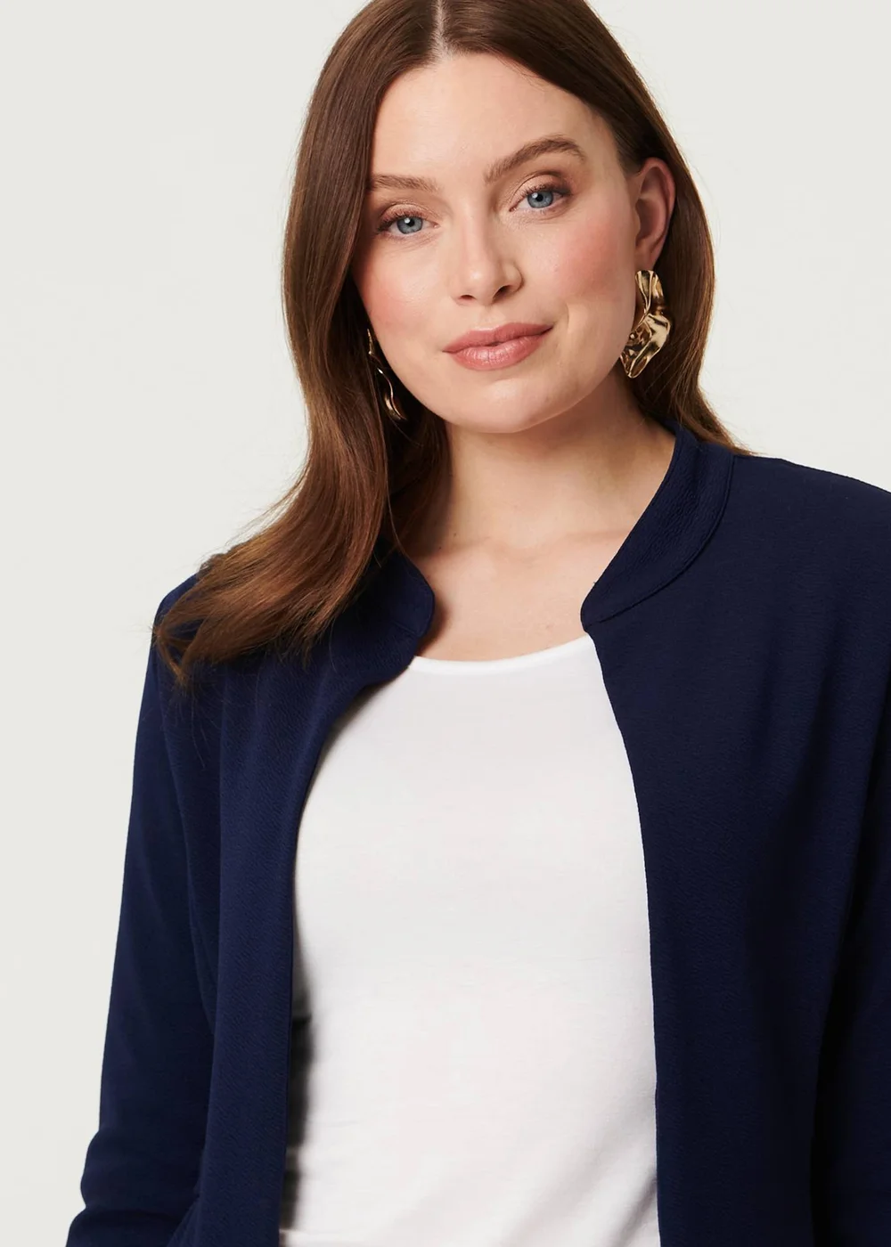 Izabel London Navy Open Front Longline Coatigan - 8 Image 3