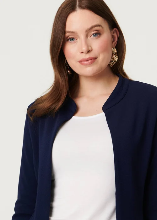 Izabel London Navy Open Front Longline Coatigan - 8 Image 3