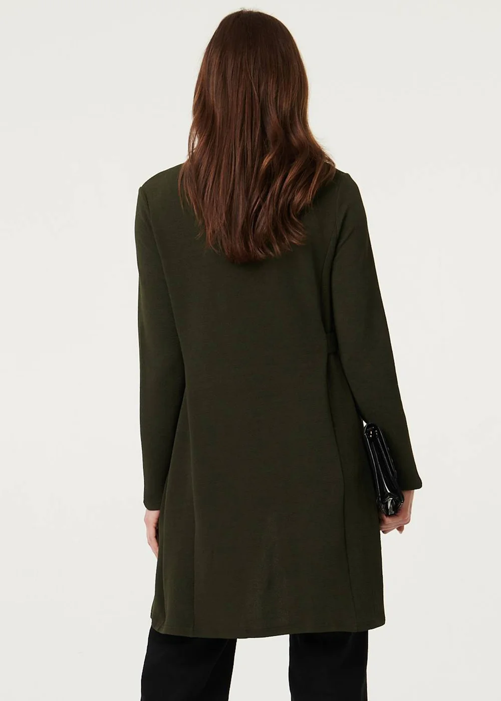 Izabel London Khaki Open Front Longline Coatigan - 12 Image 2