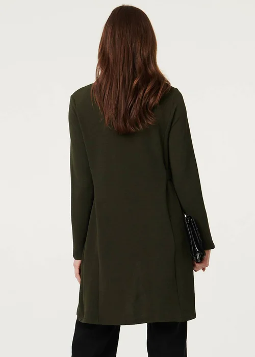 Izabel London Khaki Open Front Longline Coatigan - 12 Image 2