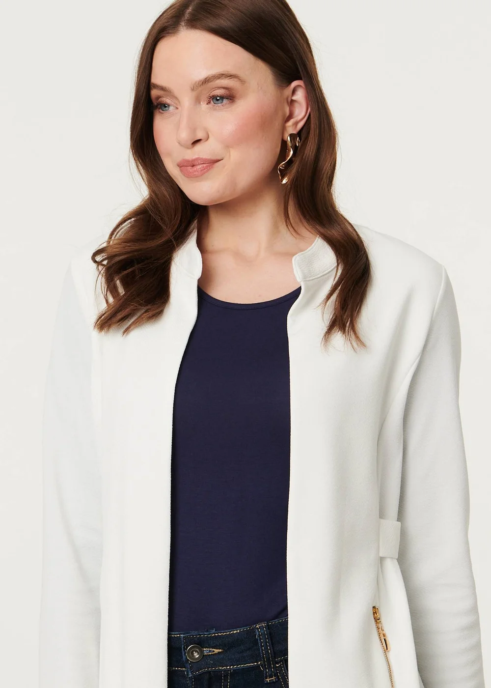 Izabel London White Open Front Longline Coatigan - 16 Image 3
