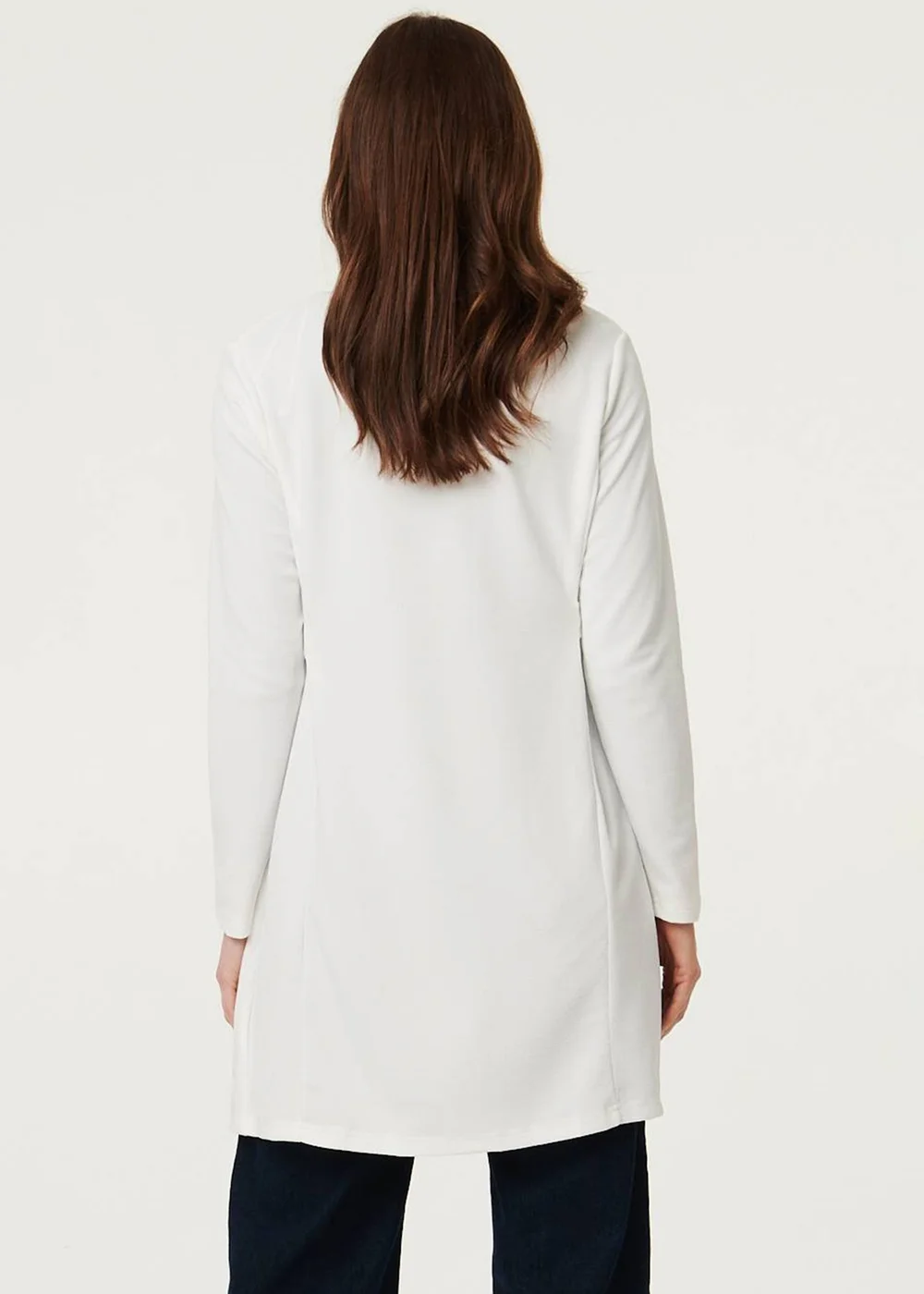 Izabel London White Open Front Longline Coatigan - 16 Image 2