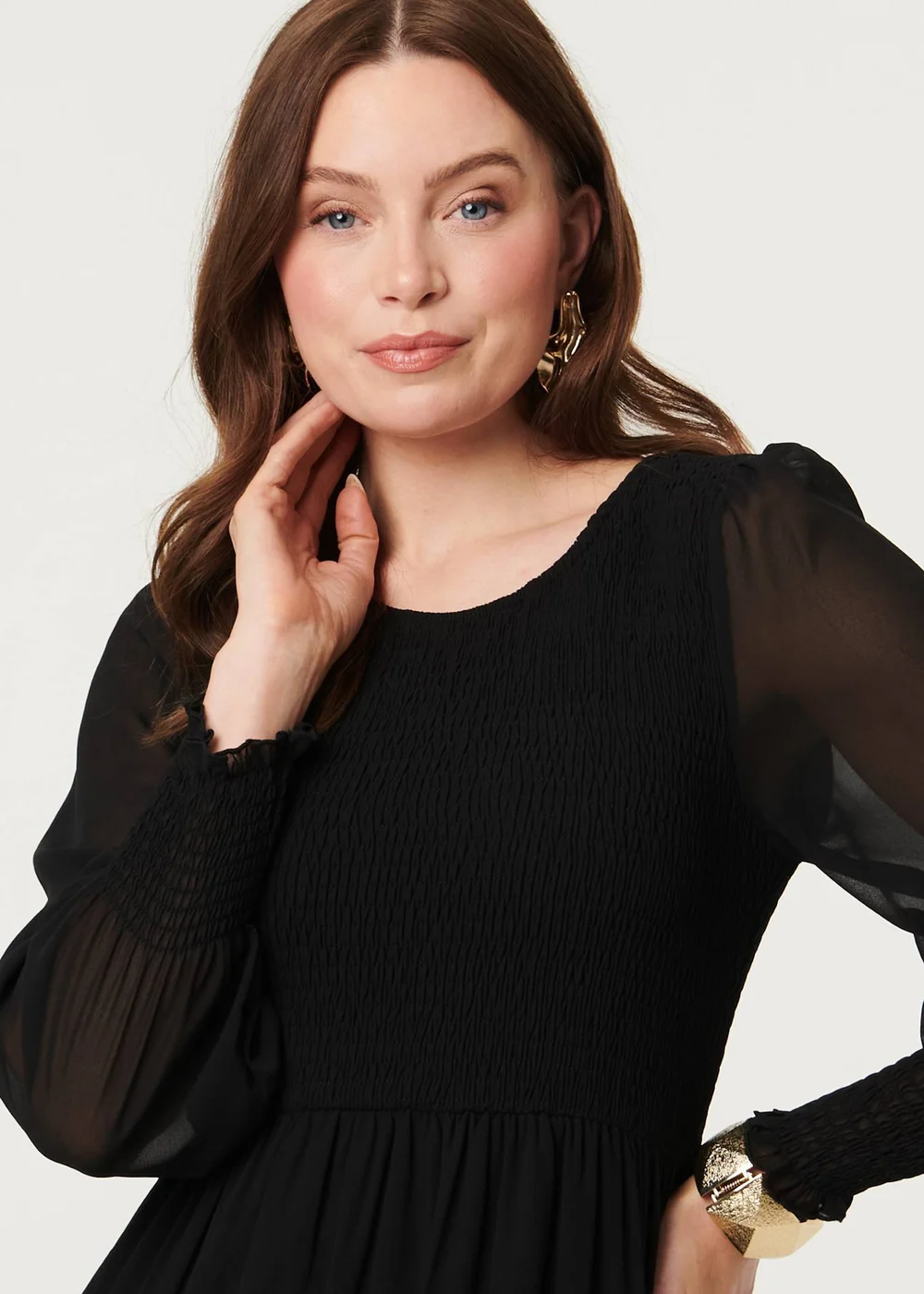 Izabel London Black Semi Sheer Layered Tiered Maxi Dress - 18 Image 3