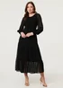 Izabel London Black Semi Sheer Layered Tiered Maxi Dress - 18 Image 4