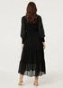 Izabel London Black Semi Sheer Layered Tiered Maxi Dress - 18 Image 2