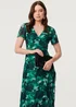 Izabel London Green Floral Semi Sheer Frilled Hem Maxi Dress - 14 Image 1