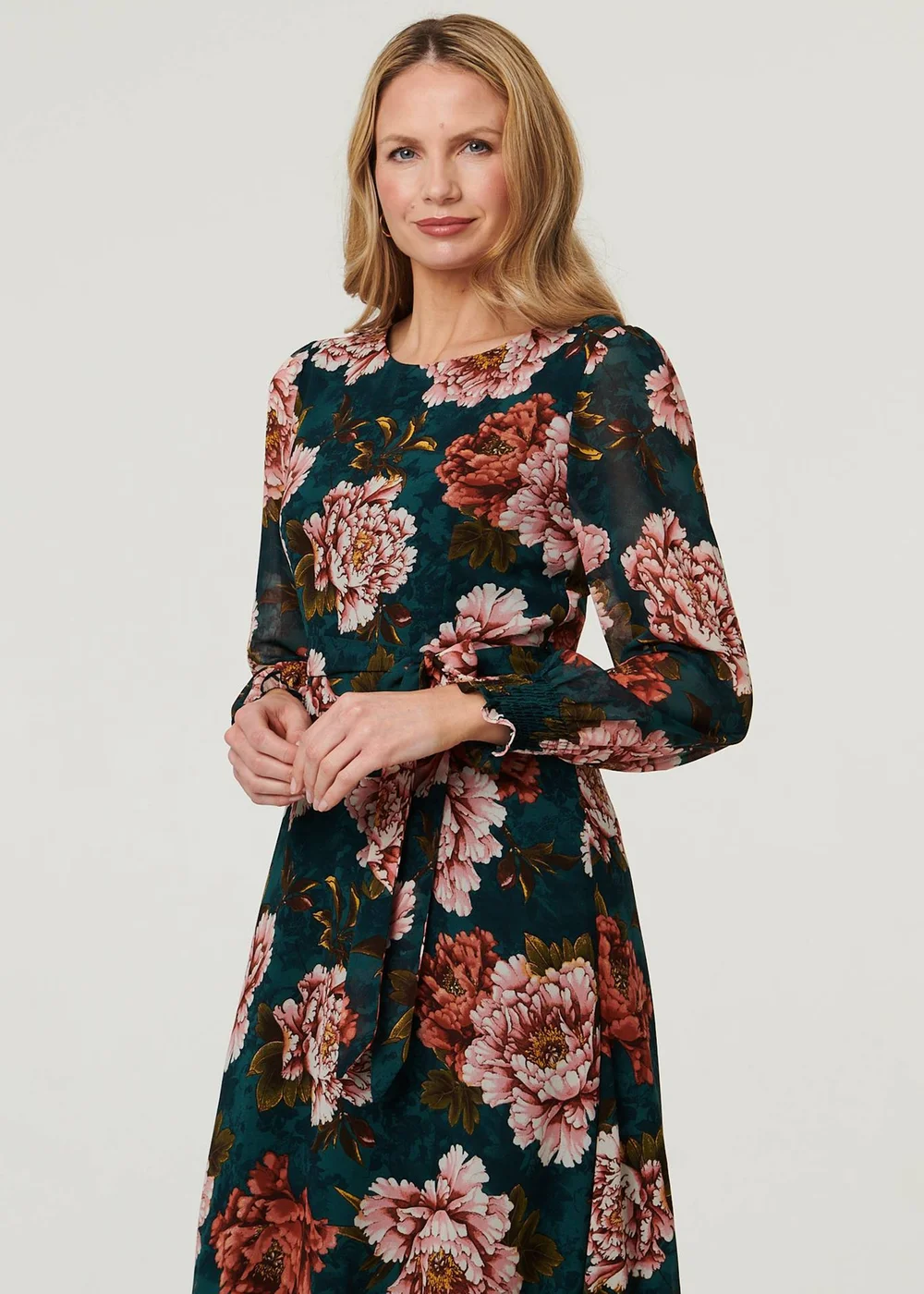 floral long sleeve maxi dress uk Buy Kew Collection Cream And Green/Pink Floral Long Sleeve Pleated Maxi Dress from the Next UK online shop