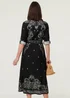 Izabel London Black Border Print Tie Waist Midi Shirt Dress - 12 Image 2