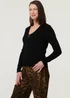 Izabel London Black Heart Textured Slim Long Sleeve Cardigan - 16 Image 1