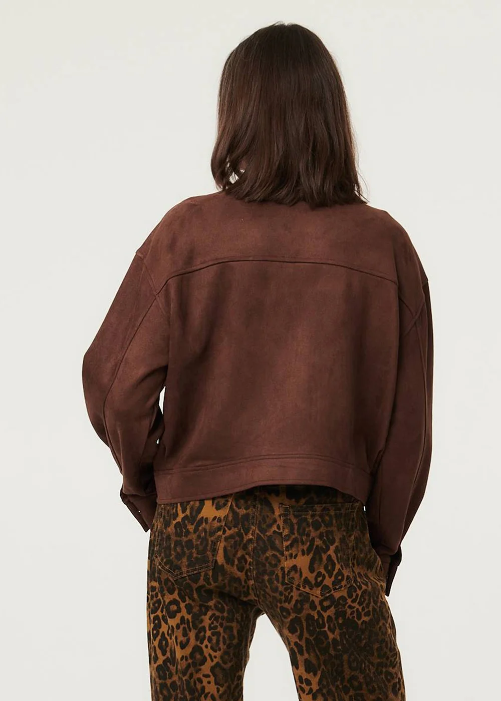 Izabel London Brown Faux Suede Pocket Front Relaxed Jacket - 8 Image 2