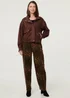 Izabel London Brown Faux Suede Pocket Front Relaxed Jacket - 8 Image 4