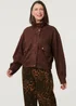 Izabel London Brown Faux Suede Pocket Front Relaxed Jacket - 8 Image 1