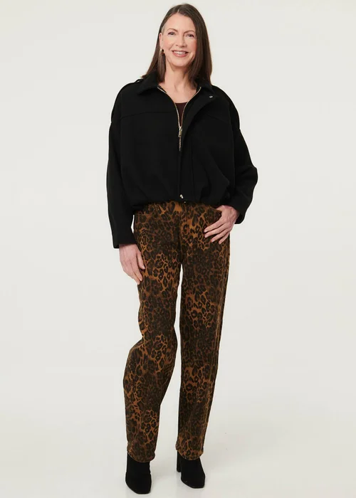 Izabel London Black Faux Suede Ruched Relaxed Bomber Jacket - 10 Image 4