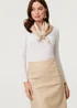 Izabel London Brown Polka Dot Print Satin Texture Scarf - One Size Image 1