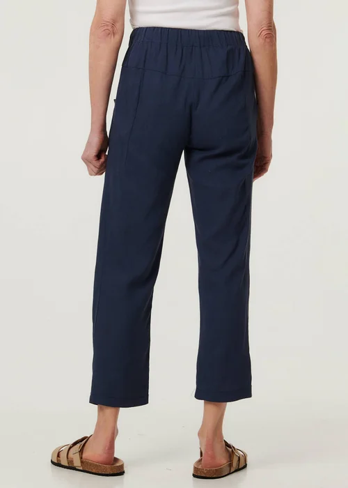 Izabel London Blue Drawstring Tie Front Relaxed Trousers - 10 Image 2