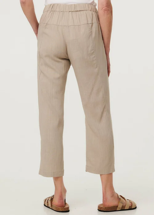 Izabel London Cream Drawstring Tie Front Relaxed Trousers - 12 Image 2